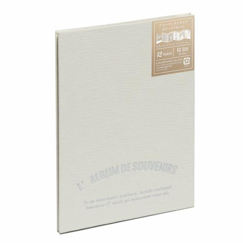 ナカバヤシ アコーディオンタイプポケットアルバム (KGサイズ12枚収納) ア-PAJ-KG-3 ホワイト