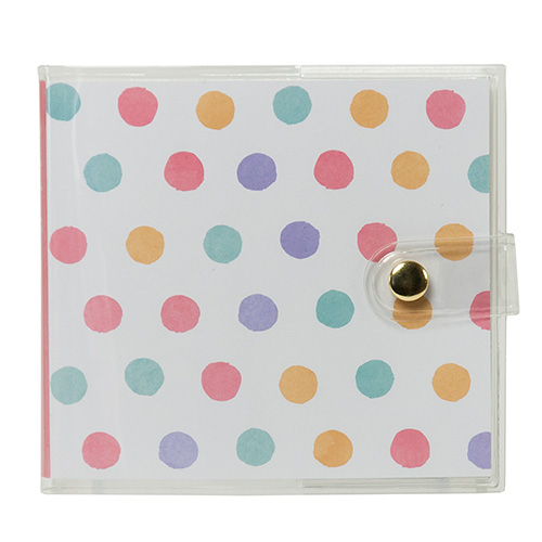 ナカバヤシ カバーポケットアルバム ましかくサイズ/89×89mm Lスクエア(LS判)20枚収納 アカ-PV89-201-2 水彩ドット