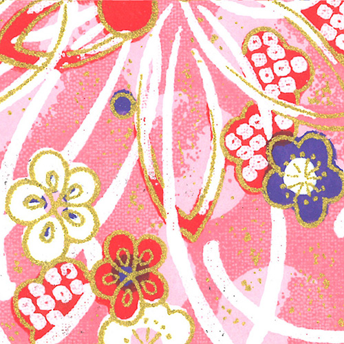 ナカバヤシ 和綴帖/A6サイズ/横綴じ 小花ピンク(糸の色:黄緑 ) ノ-WTJ-A6-1