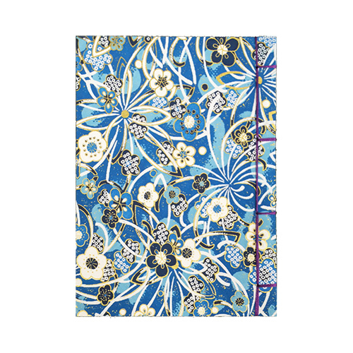 ナカバヤシ 和綴帖/A6サイズ/横綴じ 小花ブルー(糸の色:紫 ) ノ-WTJ-A6-2