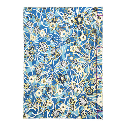 ナカバヤシ 和綴帖/A5サイズ/横綴じ 小花ブルー(糸の色:紫 ) ノ-WTJ-A5-2