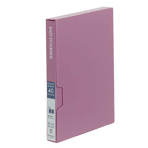 ナカバヤシ イージーストッカー3 PP製ポケットアルバム 2L判40枚収納 アカ-E3P2L-40-P ピンク