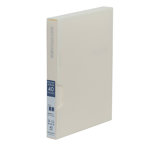 ナカバヤシ イージーストッカー3 PP製ポケットアルバム 2L判40枚収納 アカ-E3P2L-40-W ホワイト