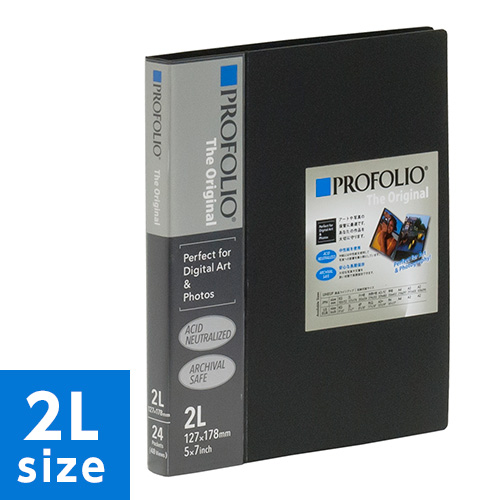 ナカバヤシ プロフォリオ ポケットアルバム / 2L判 24ポケット（48枚収納） ブラック IA-12-5N