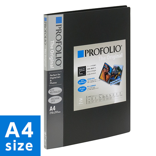 ナカバヤシ プロフォリオ ポケットアルバム / A4判 24ポケット(48枚収納) ブラック IA-12-A4N