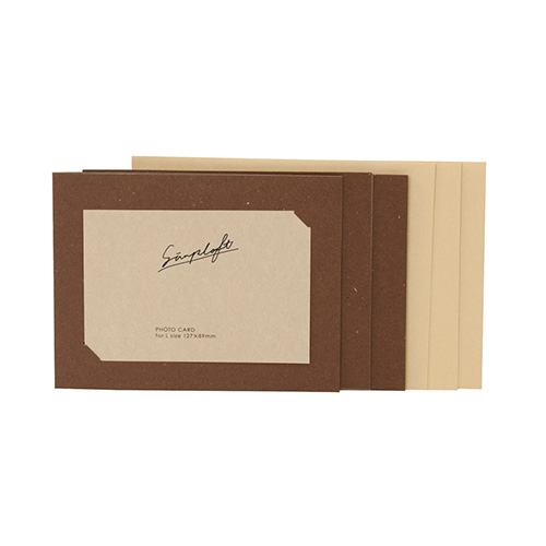 ナカバヤシ simplaft (シンプラフト) シリーズ フォトカード3枚セット/ L判 PCL-SPT-BR ブラウン