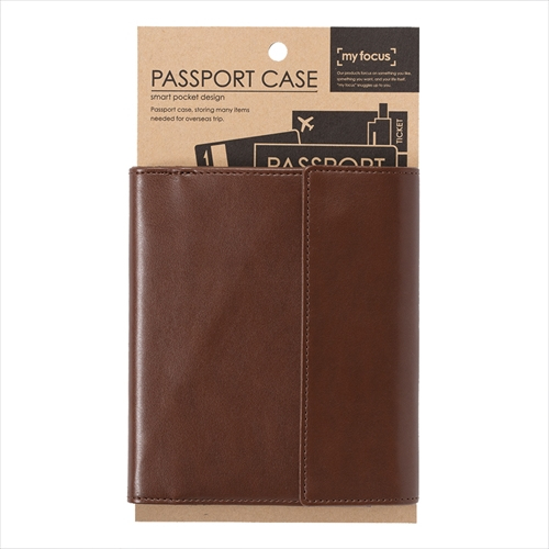 ナカバヤシ my focus/パスポートケース/ブラウン MY-PC-001S
