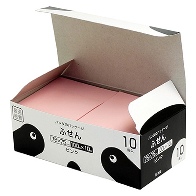 ナカバヤシ パンダのパッケージ付箋 10冊パック ピンク FSP7575-10P