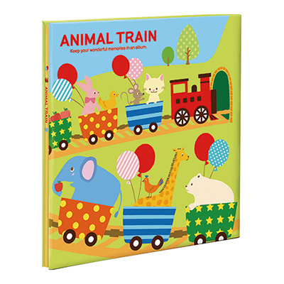 ナカバヤシ フヤスアルバム 10L / ビス式 / 白台紙10枚 10L-1202B アニマルトレイン