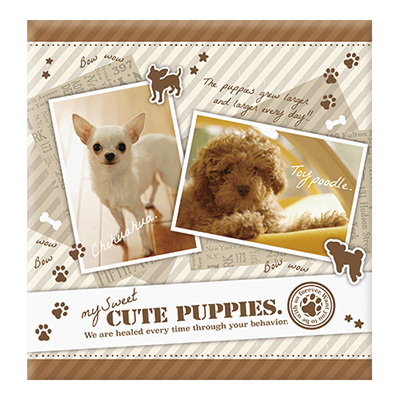 ナカバヤシ フヤスアルバム 10L / ビス式 / 白台紙10枚 10L-1203B スイートパピーズ