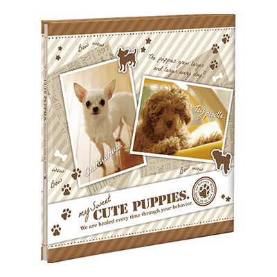 ナカバヤシ フヤスアルバム 10L / ビス式 / 白台紙10枚 10L-1203B スイートパピーズ