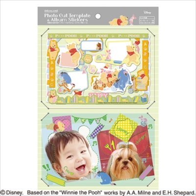 ナカバヤシ ディズニーキャラクター くまのプーさん フォトカットテンプレート付き シールセット アS-FCS-22 #201#