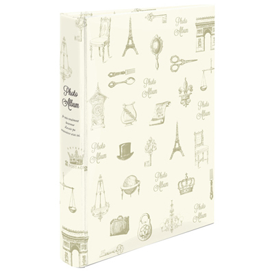 ナカバヤシ 背丸ブック式/L判3段/240枚収納(アンティークイラスト)BPL-240-5-W ホワイト #103#