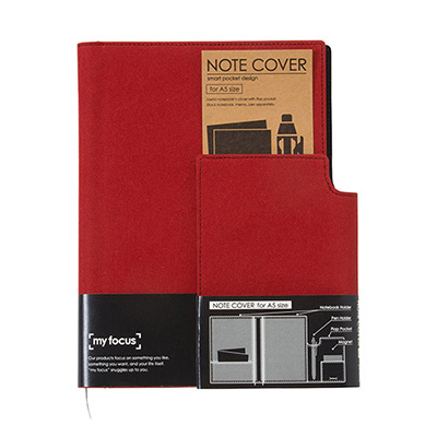 ナカバヤシ my focus(マイフォーカス)/A5ノートカバーポリキャンバスモデル/レッド MY-PB-A507R