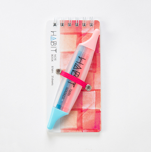 ナカバヤシ HABIT(ハビット) マーカー&ノート/B7slim NW-SB702-2 ピンク