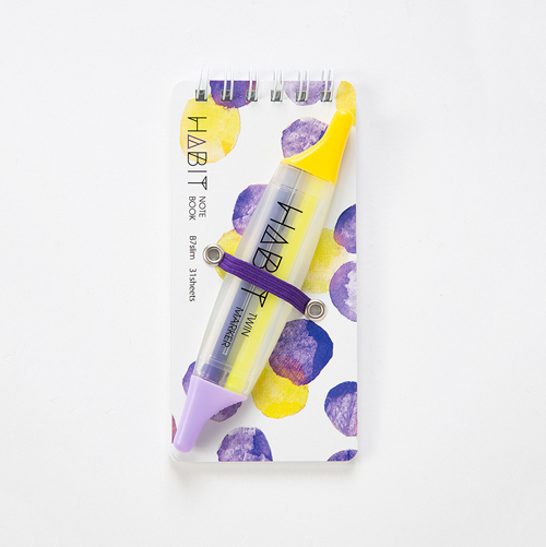 ナカバヤシ HABIT(ハビット) マーカー&ノート/B7slim NW-SB702-3 パープル