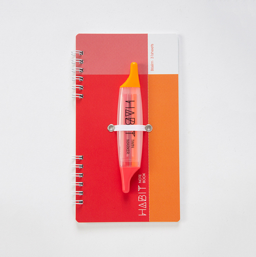 ナカバヤシ HABIT(ハビット) マーカー&ノート/B6slim NW-SB601-2 レッド
