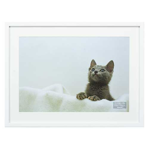 ナカバヤシ 木製写真額 ワイド四ツ切判(ホワイト)F-SW-116-W