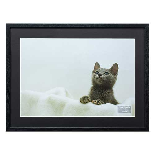 ナカバヤシ 木製写真額 ワイド四ツ切判(ブラック)F-SW-116-D