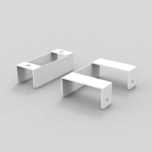 ナカバヤシ キャスター付き アクリルパーティションストレート連結金具 ホワイト PTS-SR01W