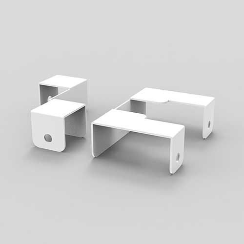 ナカバヤシ キャスター付き アクリルパーティションコーナー連結金具 ホワイト PTS-CR01W