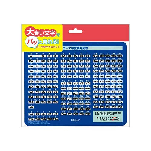 ローマ字マウスパッド クロスタイプ/ブルー MUP-930BL