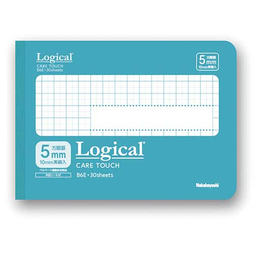 ナカバヤシ ロジカル・ケアタッチ・抗ウイルス表紙ノート B6ヨコサイズ・方眼5mm スカイブルー HB6-H501E-SB