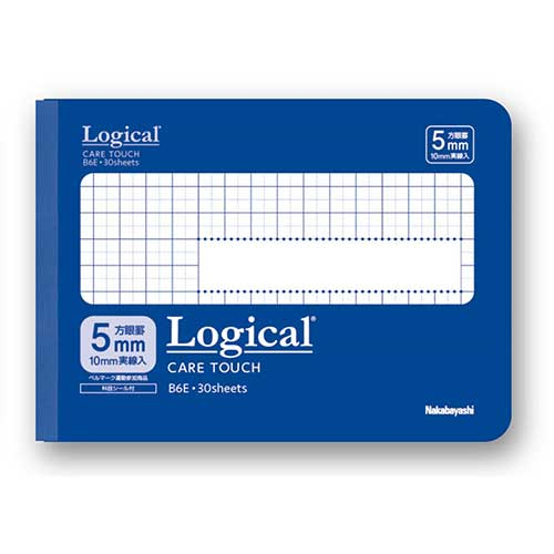 ナカバヤシ ロジカル・ケアタッチ・抗ウイルス表紙ノート B6ヨコサイズ・方眼5mm ブルー HB6-H501E-B