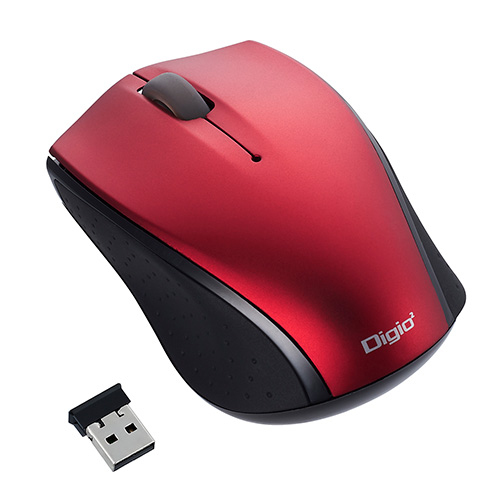 ナカバヤシ 小型無線3ボタンBlueLEDマウス MUS-RKT160R レッド (tm)