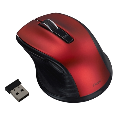 ナカバヤシ 小型無線静音5ボタンBlueLEDマウス/レッド MUS-RKF141R (tm)