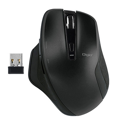 ナカバヤシ Digio2 無線静音5ボタンBlue LEDマウス MUS-RKF155BK ブラック (tm)