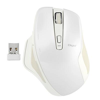 ナカバヤシ Digio2 無線静音5ボタンBlue LEDマウス MUS-RKF155W ホワイト (tm)