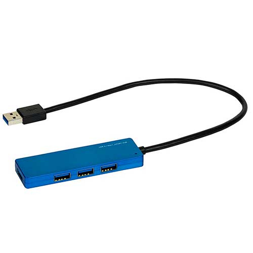 USB3.1Gen1 4ポートハブ【UH-3184シリーズ】30cmブルー UH-3184BL (tm)