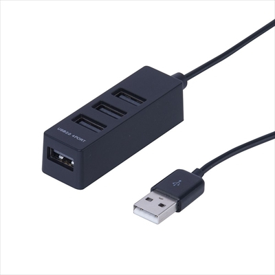 ナカバヤシ USB2.0 4ポートハブ 0.3m ブラック UH-2404BK (tm)