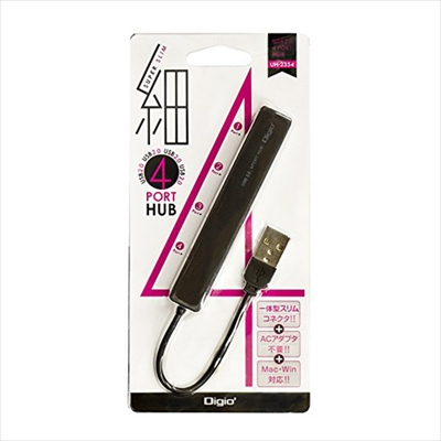 ナカバヤシ Digio2 USB2.0 4ポートハブ スーパースリム ホワイト UH-2354W (tm)