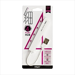 ナカバヤシ Digio2 USB2.0 4ポートハブ スーパースリム ホワイト UH-2354W (tm)
