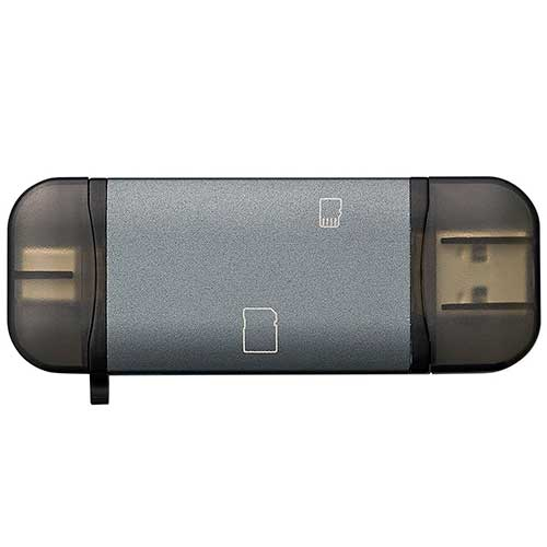 USB3G1 Type-C&Aアルミカードリーダー/グレー CRW-DC3SD76GY (tm)