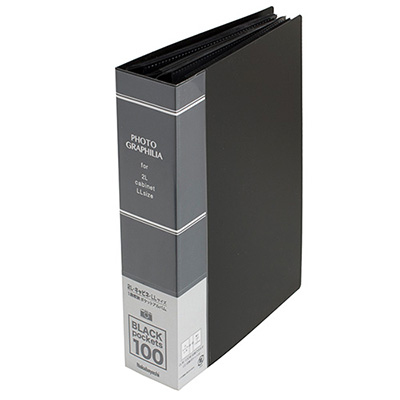 ナカバヤシ ポケットアルバム フォトグラフィリア/PHOTO GRAPHILIA 2L版100枚 PH2L-1010-D/G ブラック