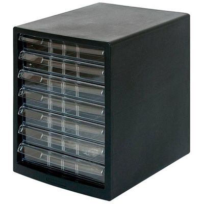 ナカバヤシ A4レターケース7段(浅7) ブラック A4E-S7B