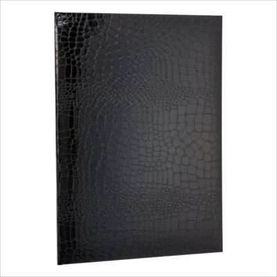 ナカバヤシ 証書ファイル Cタイプ A4 紙製クロス・クロコダイルツヤ ブラック FSPT-A4C-D