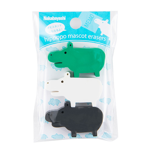 ナカバヤシ ヒポポシリーズ マスコット消しゴム モノトーン HPP-ERA-M