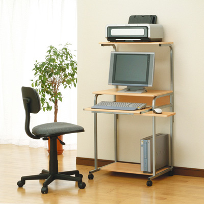 パソコンラック スリムタイプ PRE-101NMナチュラル木目