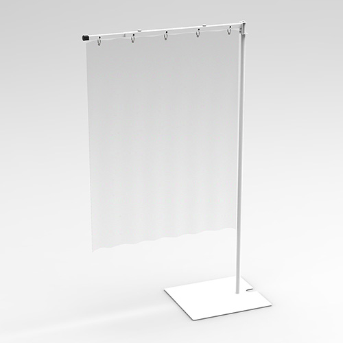 ナカバヤシ 飛沫防止防炎シートスタンド スライドLサイズ/ホワイト PTS-SL6010W