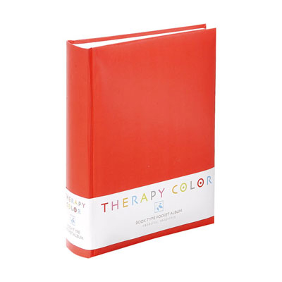 ナカバヤシ セラピーカラー 背丸ブック式 2段ポケットアルバム TCBP-160-ER エナジーレッド