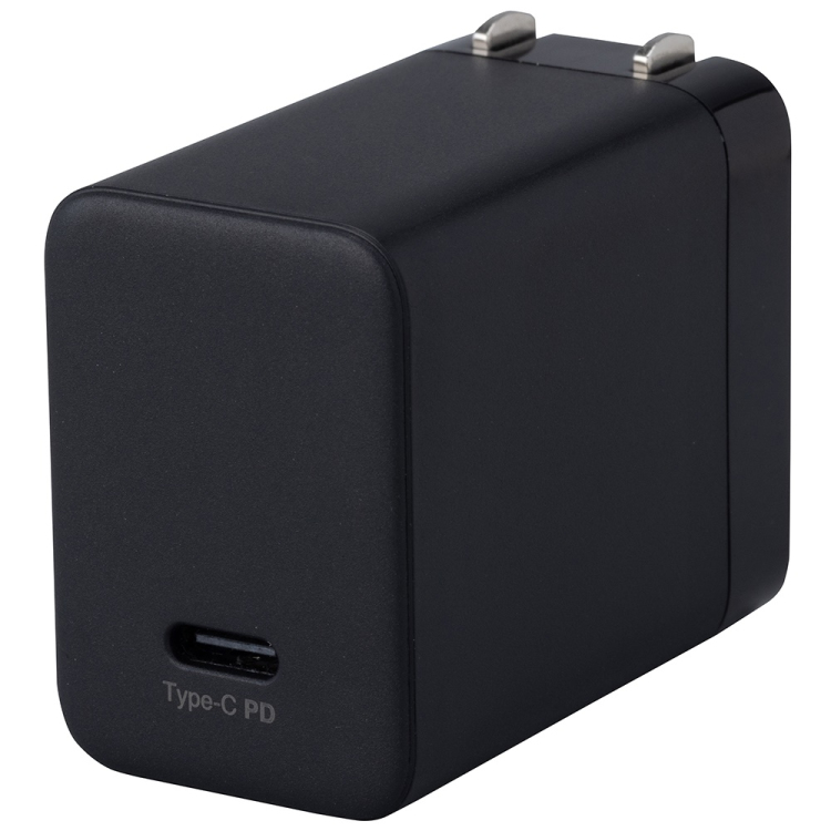 ナカバヤシ GaN 65W PD充電対応 Type-C 1ポート充電器/ブラック JYU-ACU06BK (tm)