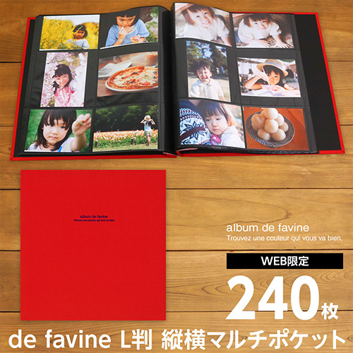 【WEB限定品】ナカバヤシ de favine ドゥファビネ フエルマルチポケット 大容量 Lサイズ レッド IT-LD-191-R/20PK