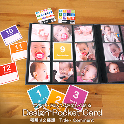 【WEB限定品】アルバム マンスリー デザインポケットカード ましかく 12枚 IT-DPC-M【ポスト投函1】