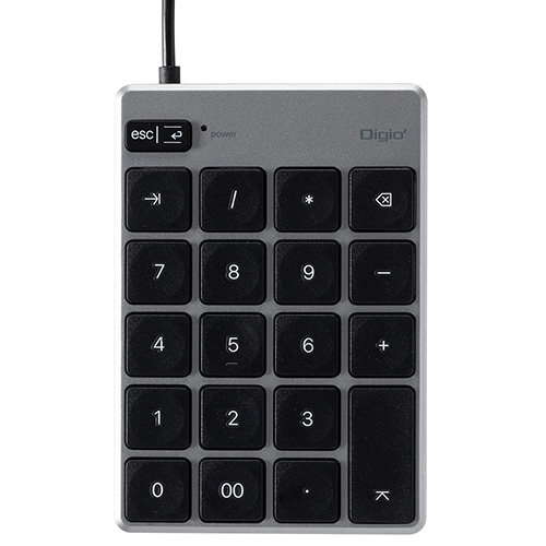 ナカバヤシ Mac用有線薄型テンキーボード/グレーボディ×ブラックキー
