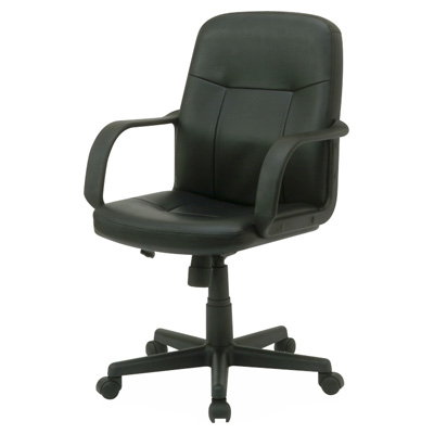 ナカバヤシ OAレザーチェア ローバック CCL-001D ブラック