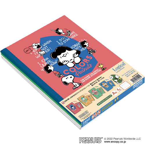 ナカバヤシ スイング・ロジカルノート セミB5 スヌーピー カラフルコミック 4P NCB512A-4P